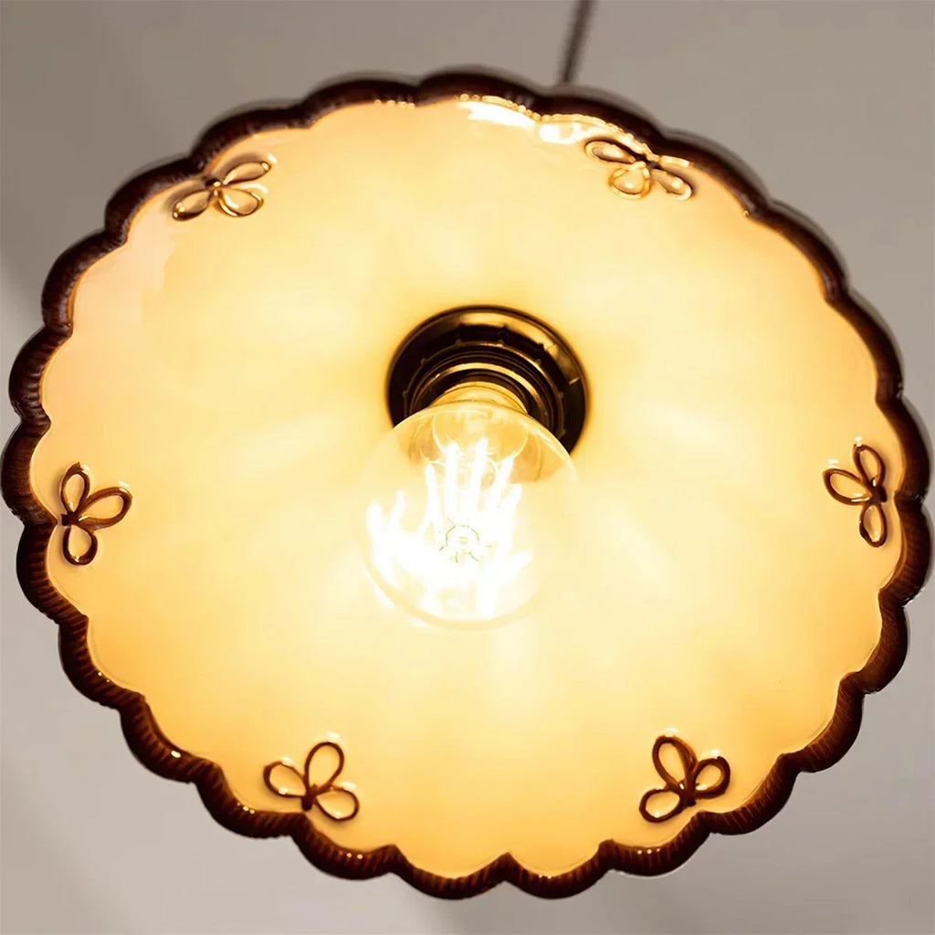 Vintage ceramic pendant light – country style hanging light by BROKLEN – view 6