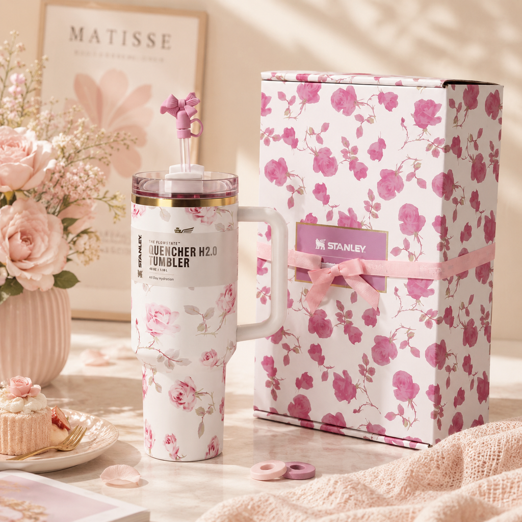 Stanley x LoveShackFancy Pink Rose Garden Tumbler