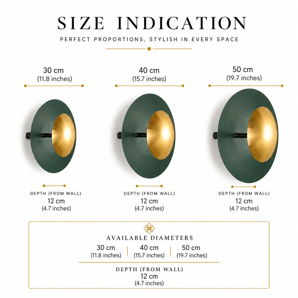 Round Metal Retro Wall Light – Indirect Disc Wall Sconce