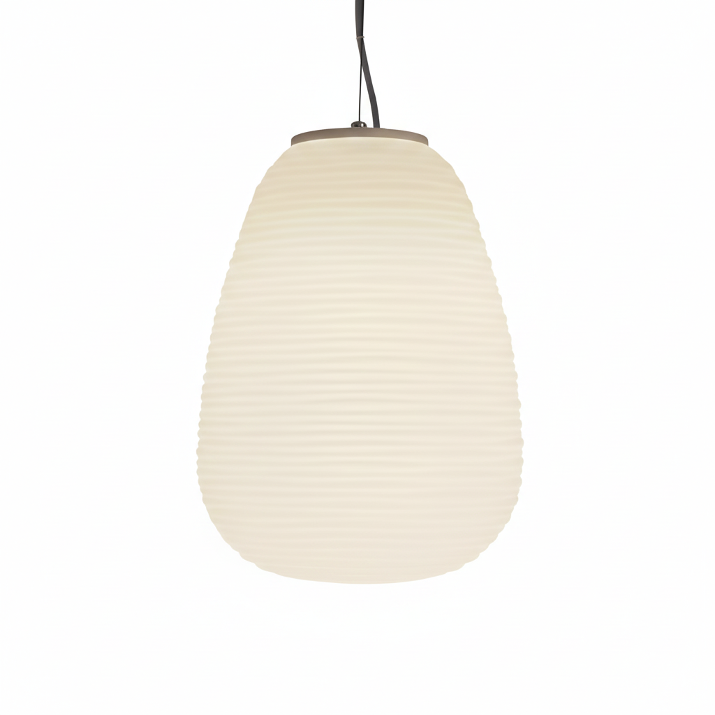 Opal glass hanging light round teardrop lantern – view 9