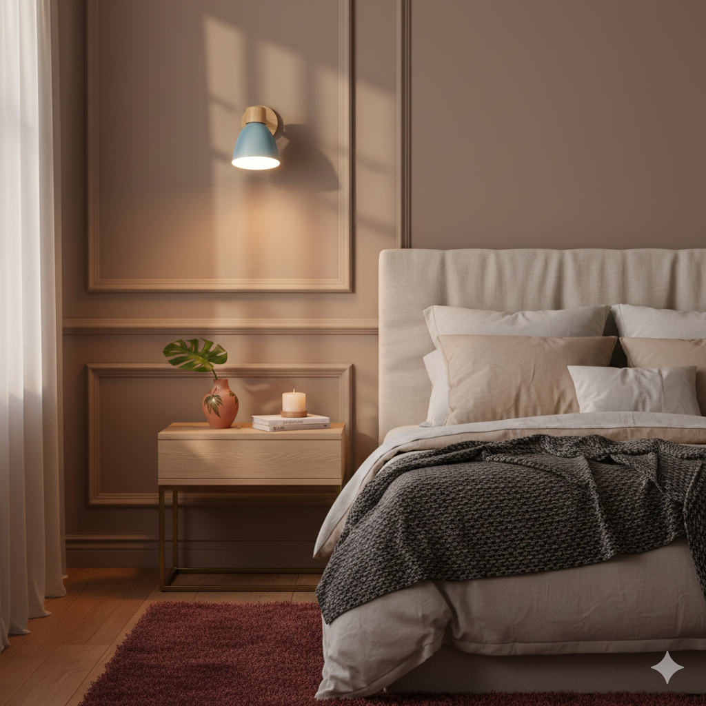 Scandinavian wood and metal cone wall light by BROKLEN – view 17