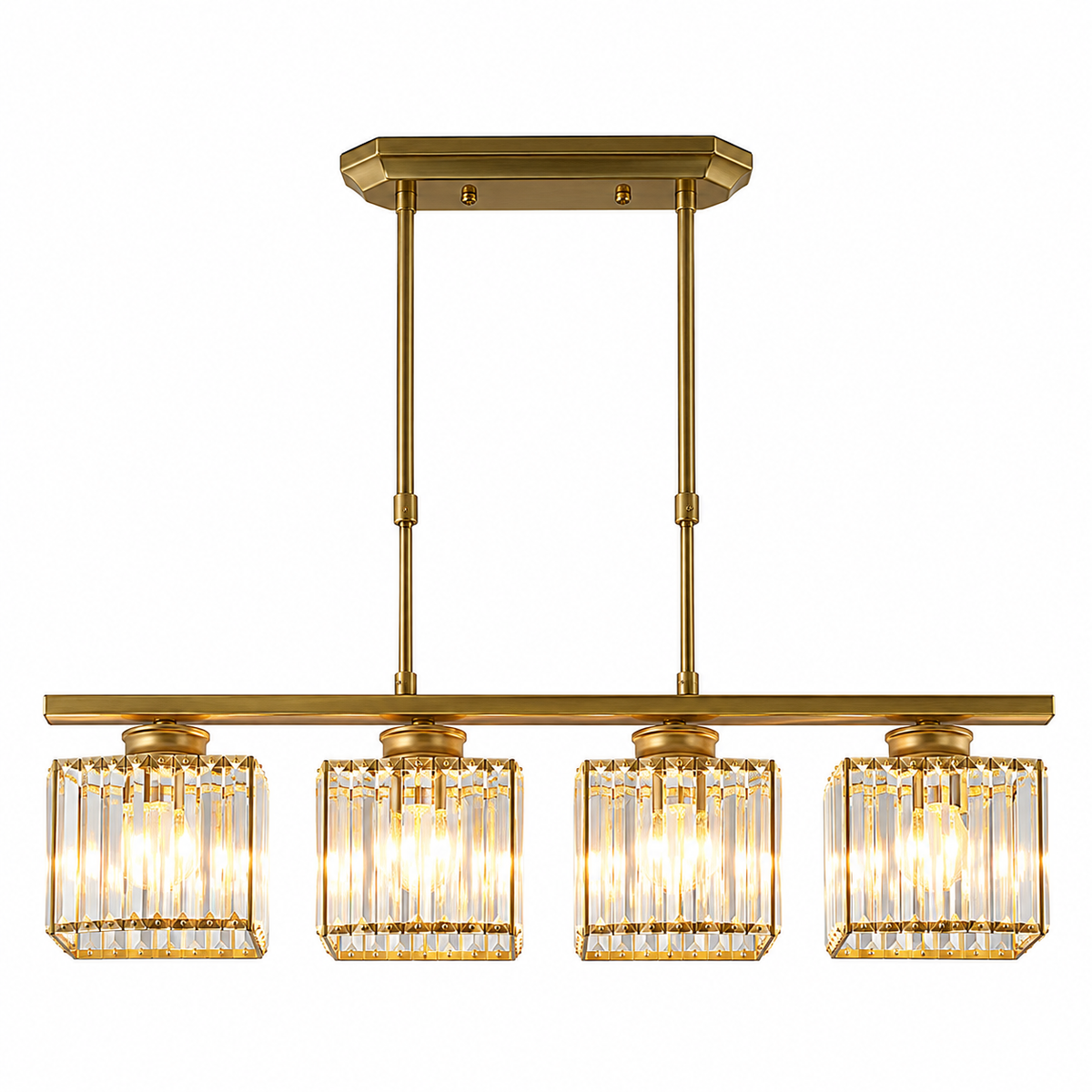 Glass Pendant Light Bar – Multi-Light Kitchen Island Chandelier