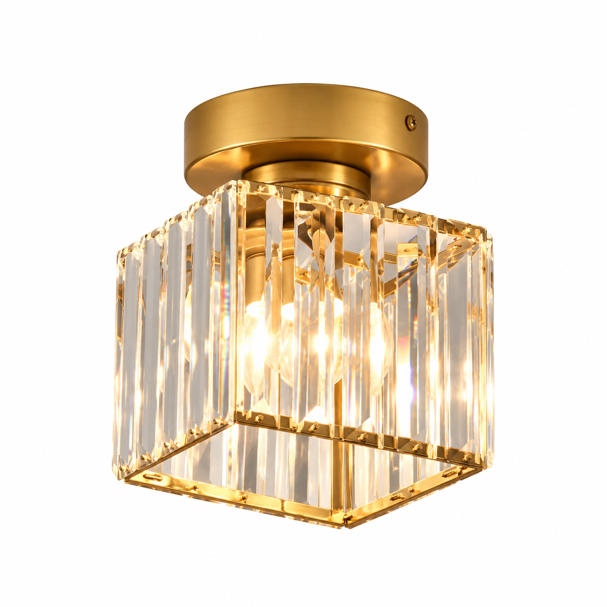 Crystal ceiling spotlight with E27 fitting – square and round light fixture by BROKLEN – view 34