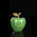 Sparkling crystal apple ornament with golden leaf by BROKLEN – view 8