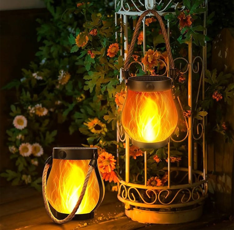 Solar flame effect outdoor table lantern by BROKLEN