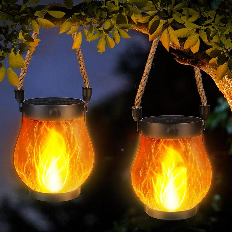 Solar flame effect outdoor table lantern by BROKLEN – view 3
