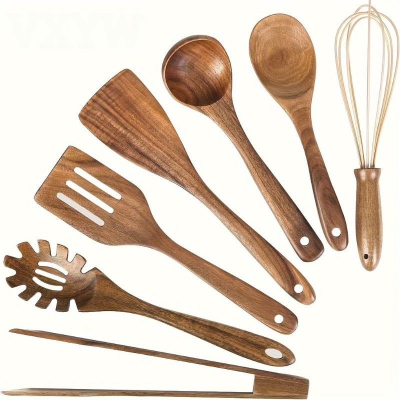Seven piece natural wooden kitchen utensil set by BROKLEN – view 7
