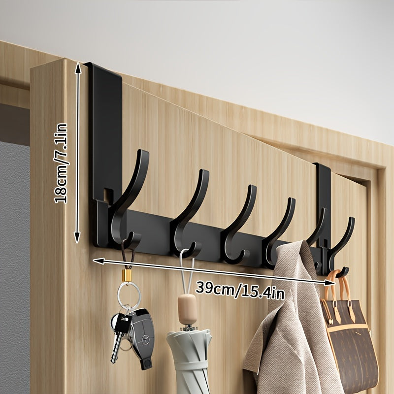 Aluminium over door hook rack for coats and towels by BROKLEN – view 3
