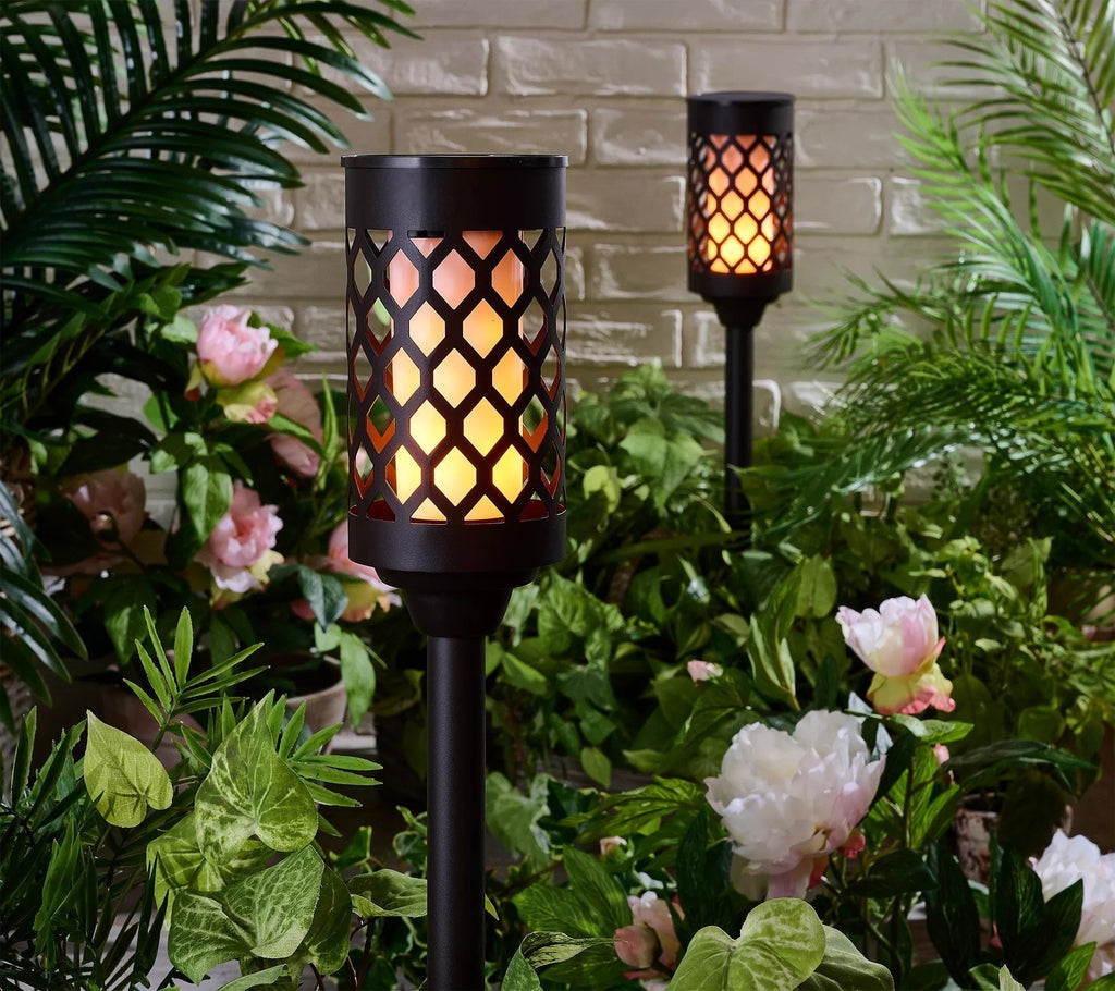Solar flame effect garden torch lights set of 2 by BROKLEN – view 2