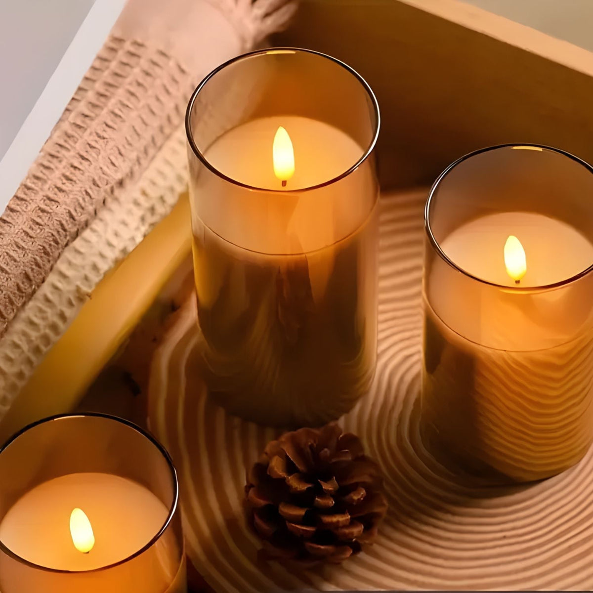 Glass flameless candles with remote – view 8