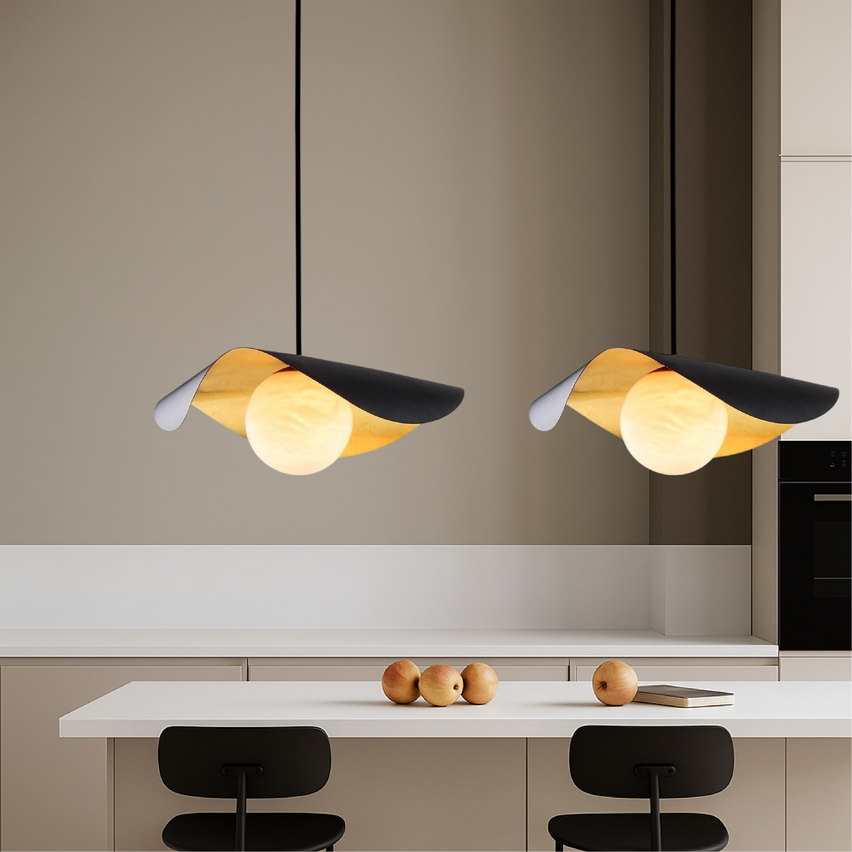 Marble ball pendant light by BROKLEN – view 3