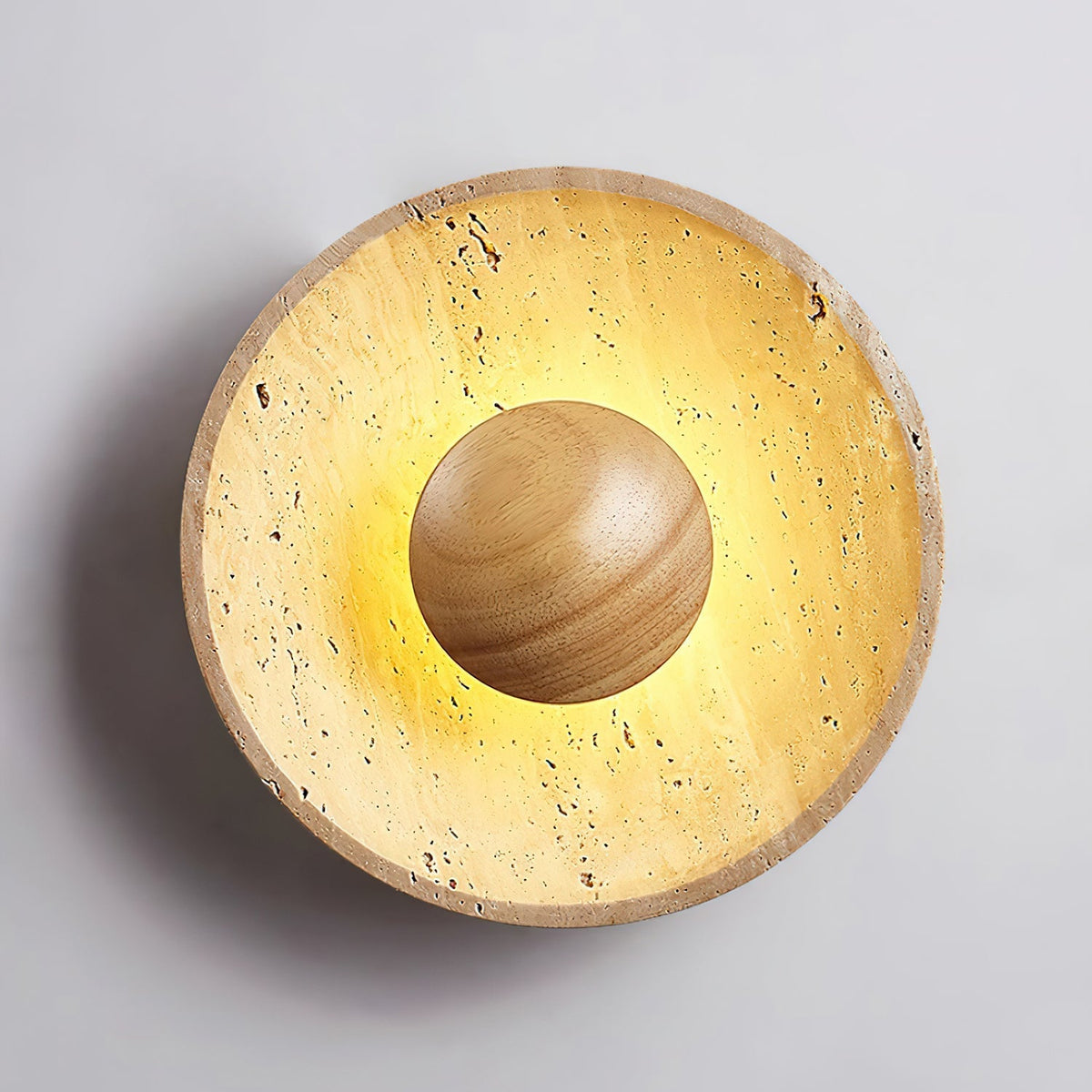 Japandi wabi-sabi travertine wall light by BROKLEN – view 4
