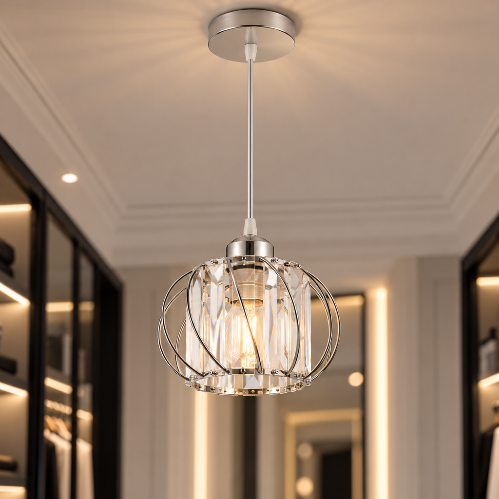 Globe cage wire pendant light black or gold – view 8