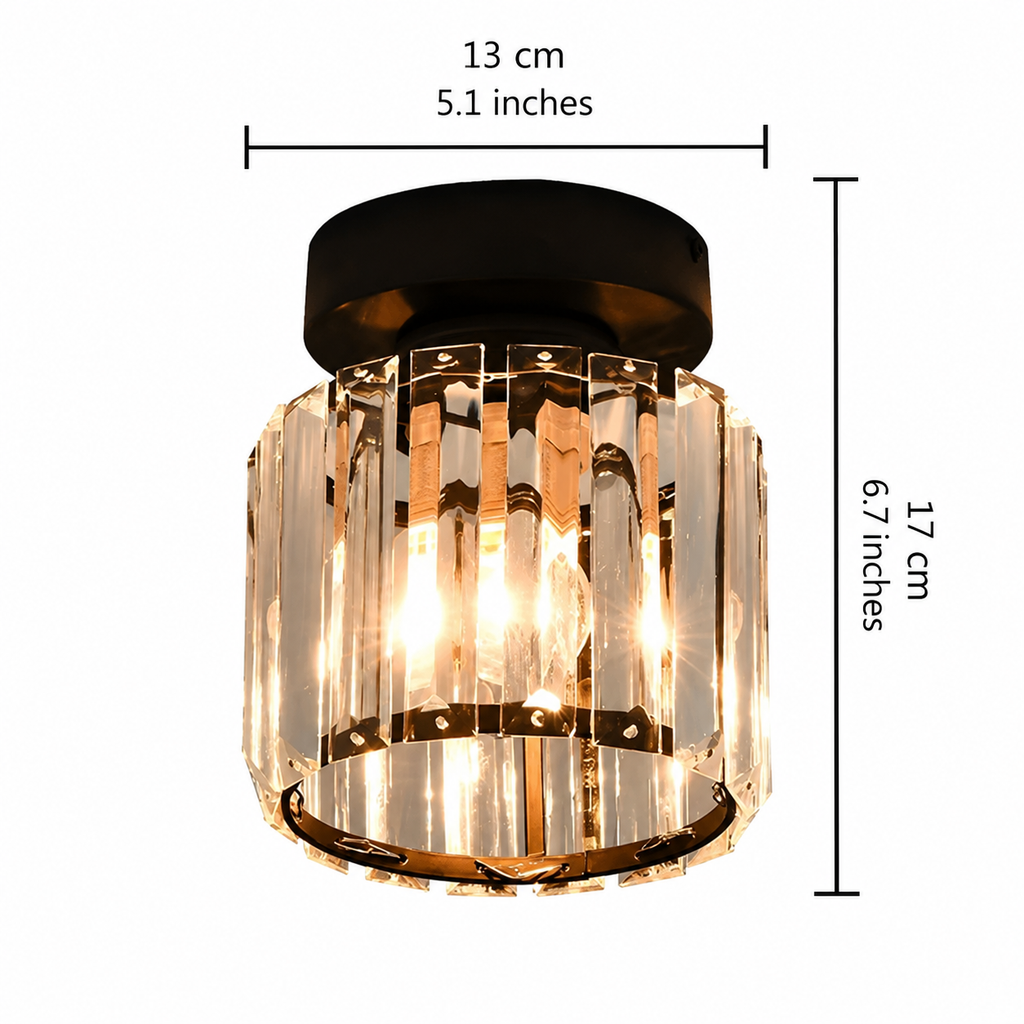 Crystal ceiling spotlight with E27 fitting – square and round light fixture by BROKLEN – view 17