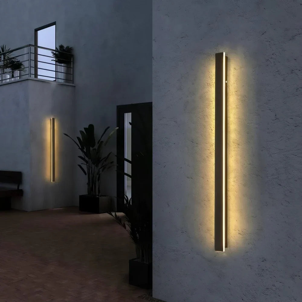 Modern linear outdoor LED wall light for garden and patio by BROKLEN – view 5