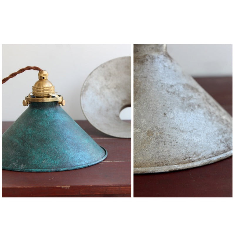 Vintage industrial cone metal pendant light by BROKLEN – view 7