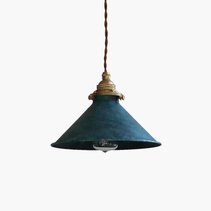 Vintage industrial cone metal pendant light by BROKLEN – view 9