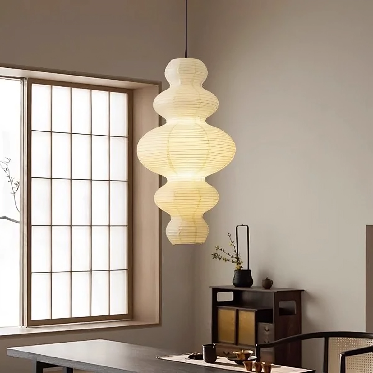 Layered rice paper cloud pendant light by BROKLEN – view 2