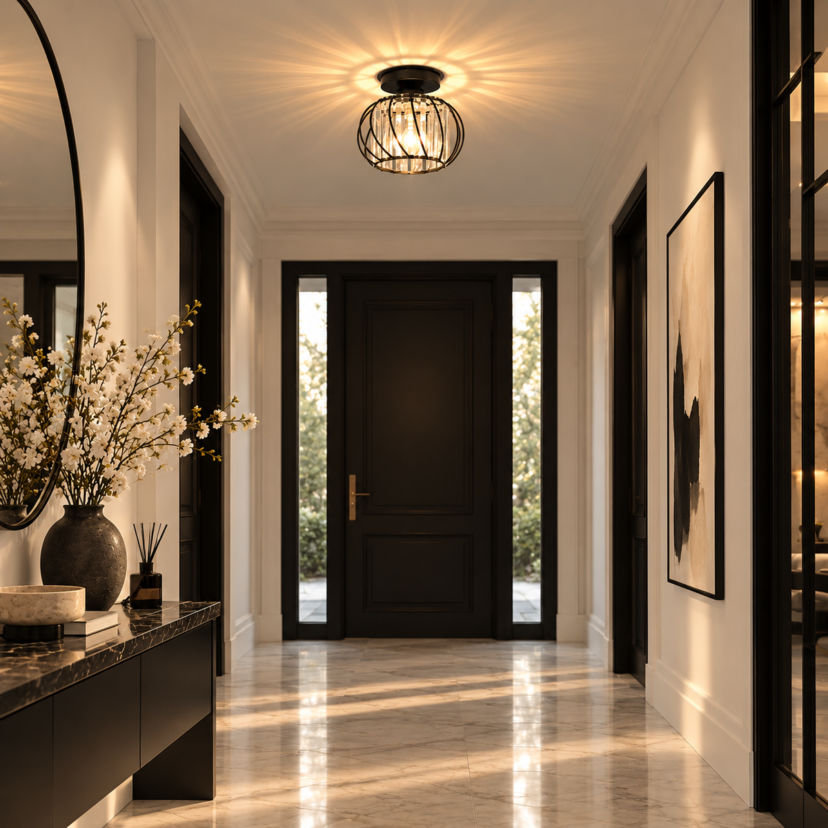 Small glass rod flush mount ceiling light – view 2