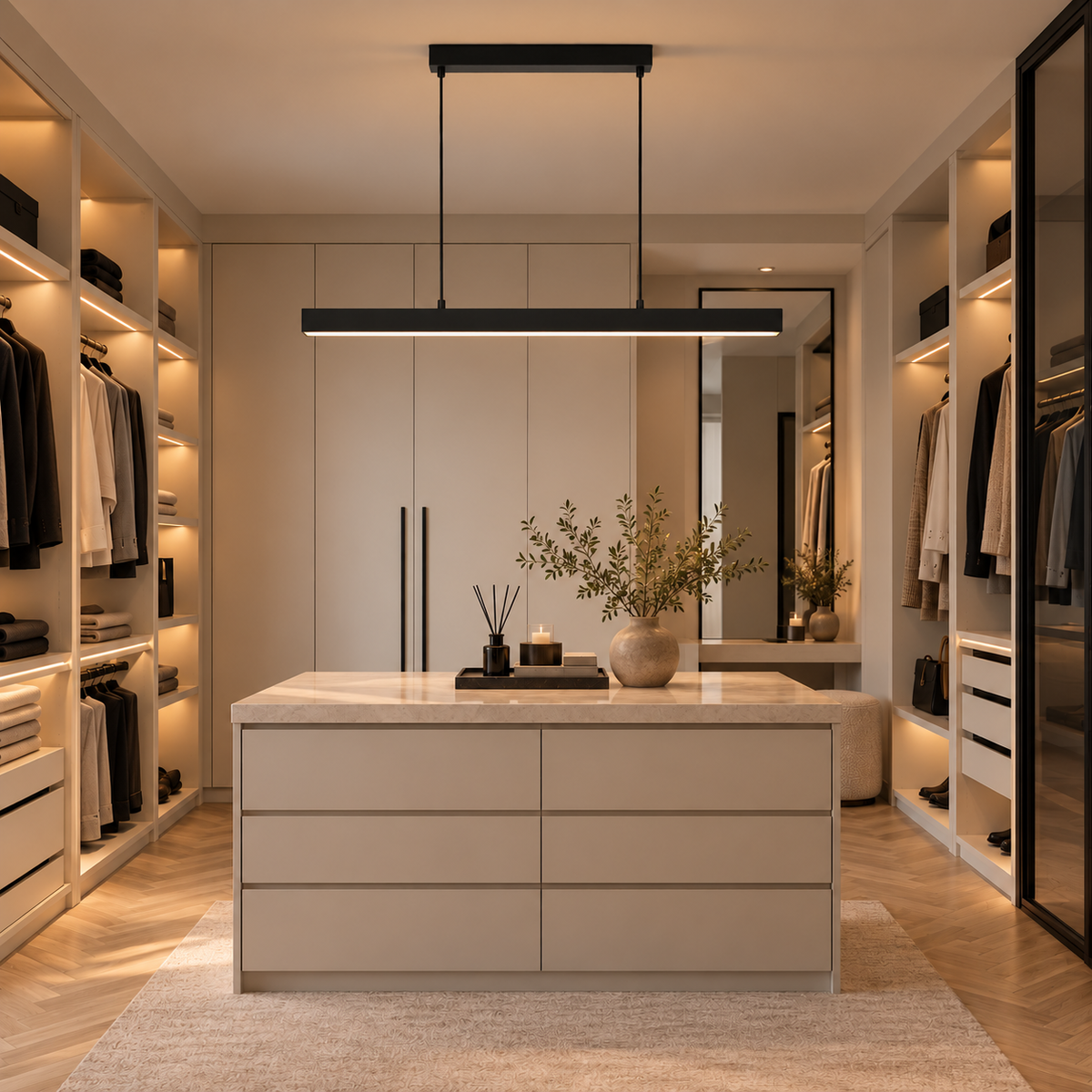 Linear LED pendant light kitchen island lighting – view 5