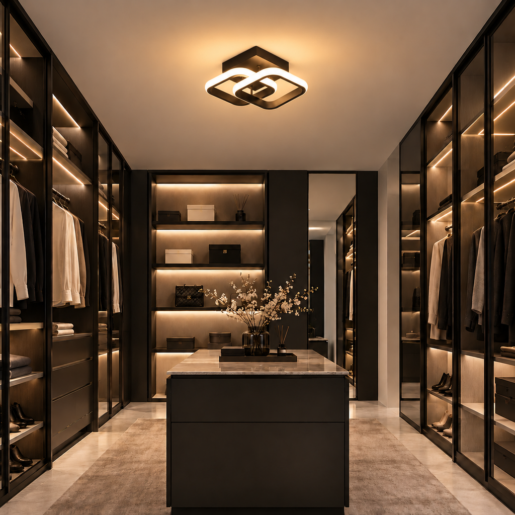Twisted ring LED ceiling light black or white – view 3