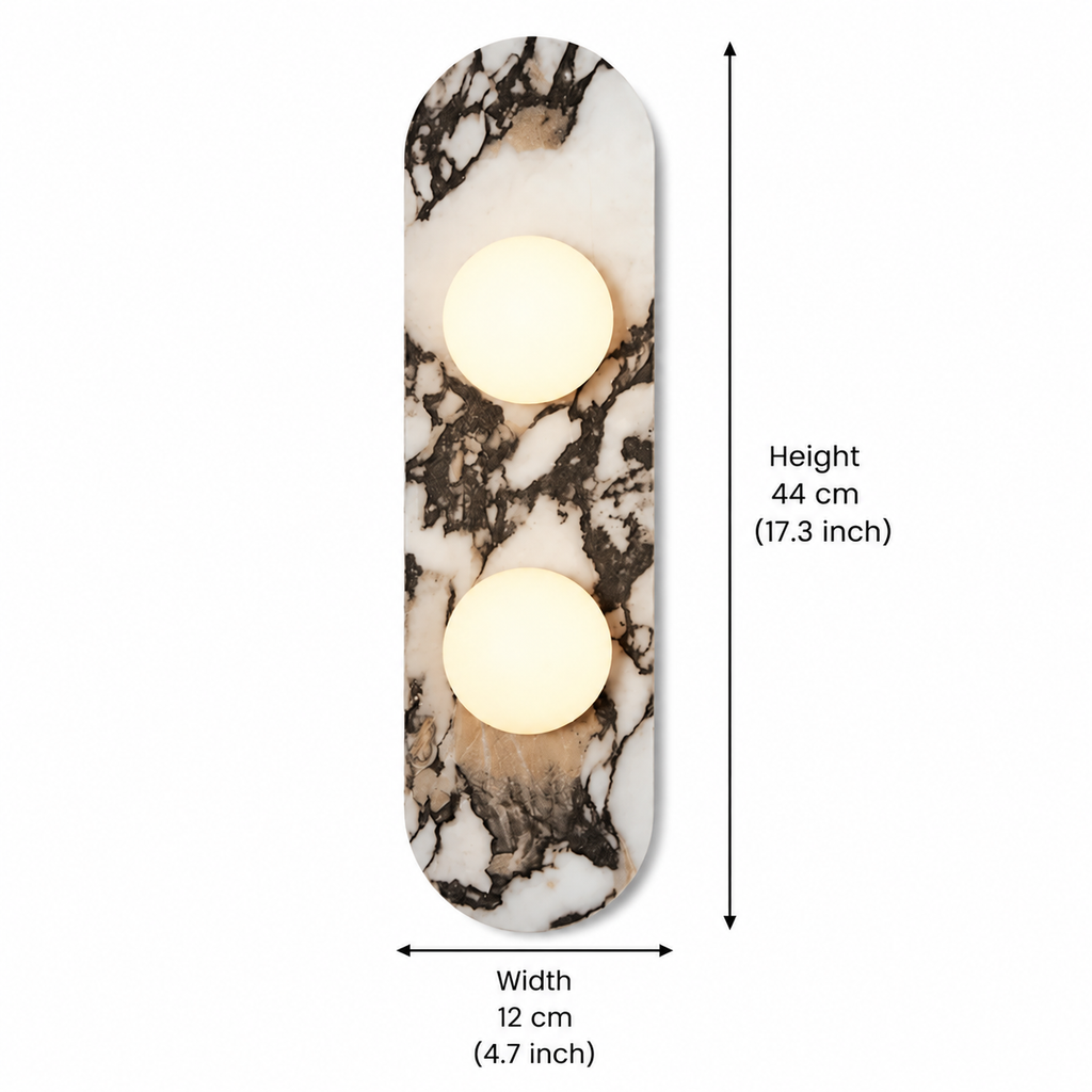 Marble wall light with round light points – Japandi wall sconce by BROKLEN – view 16