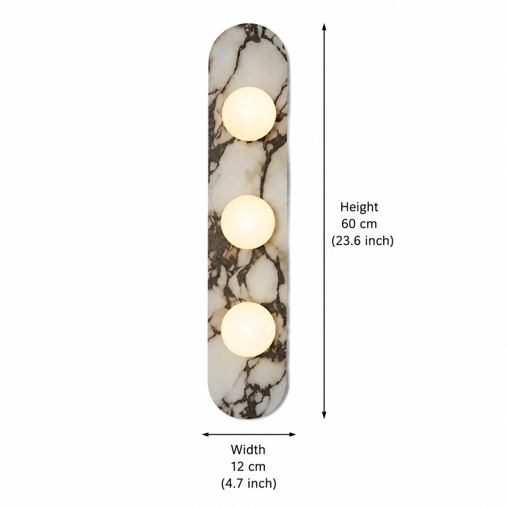 Marble wall light with round light points – Japandi wall sconce by BROKLEN – view 17