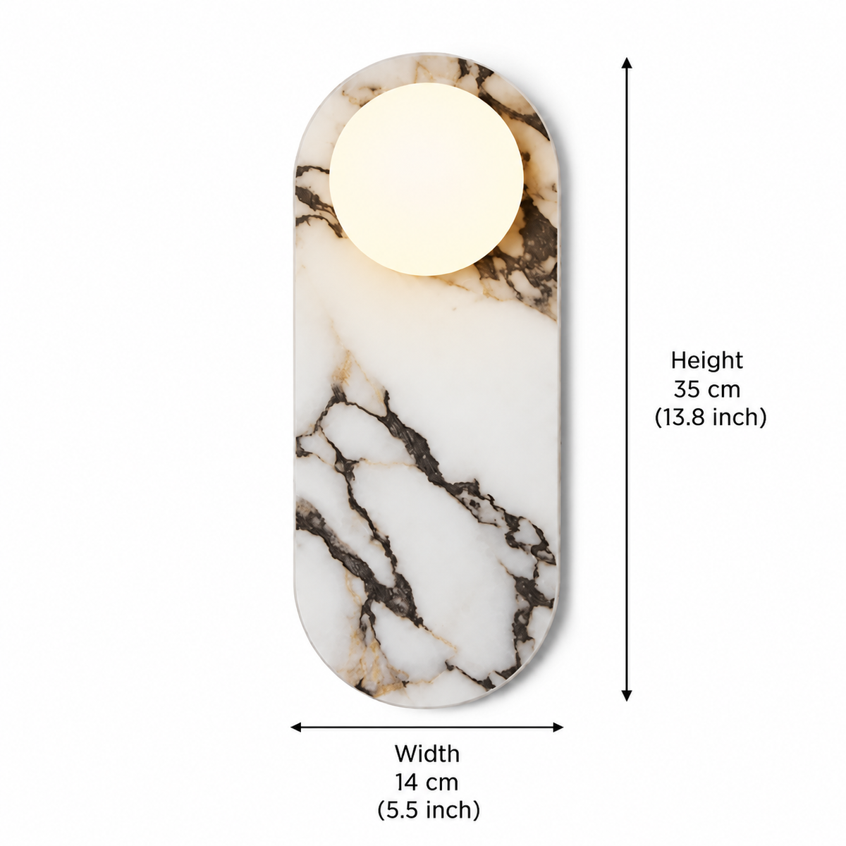 Marble wall light with round light points – Japandi wall sconce by BROKLEN – view 15