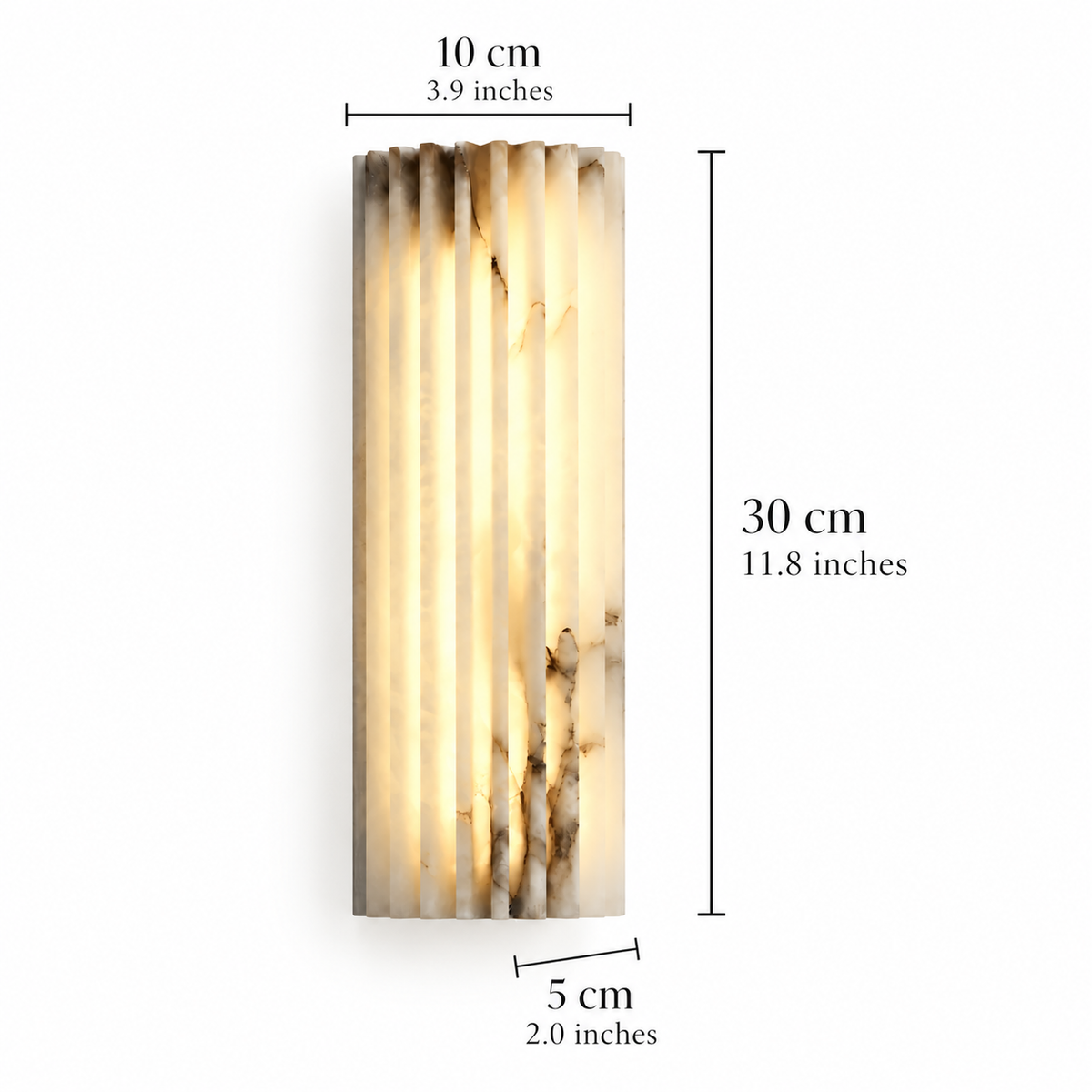 Ribbed alabaster wall light – natural stone wall sconce by BROKLEN – view 10