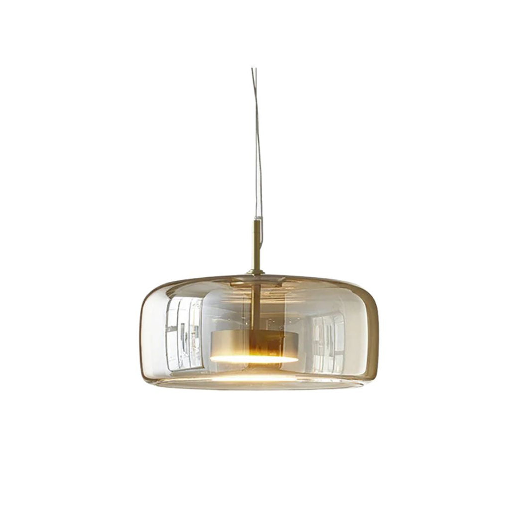 Modern glass pendant light with brass details by BROKLEN