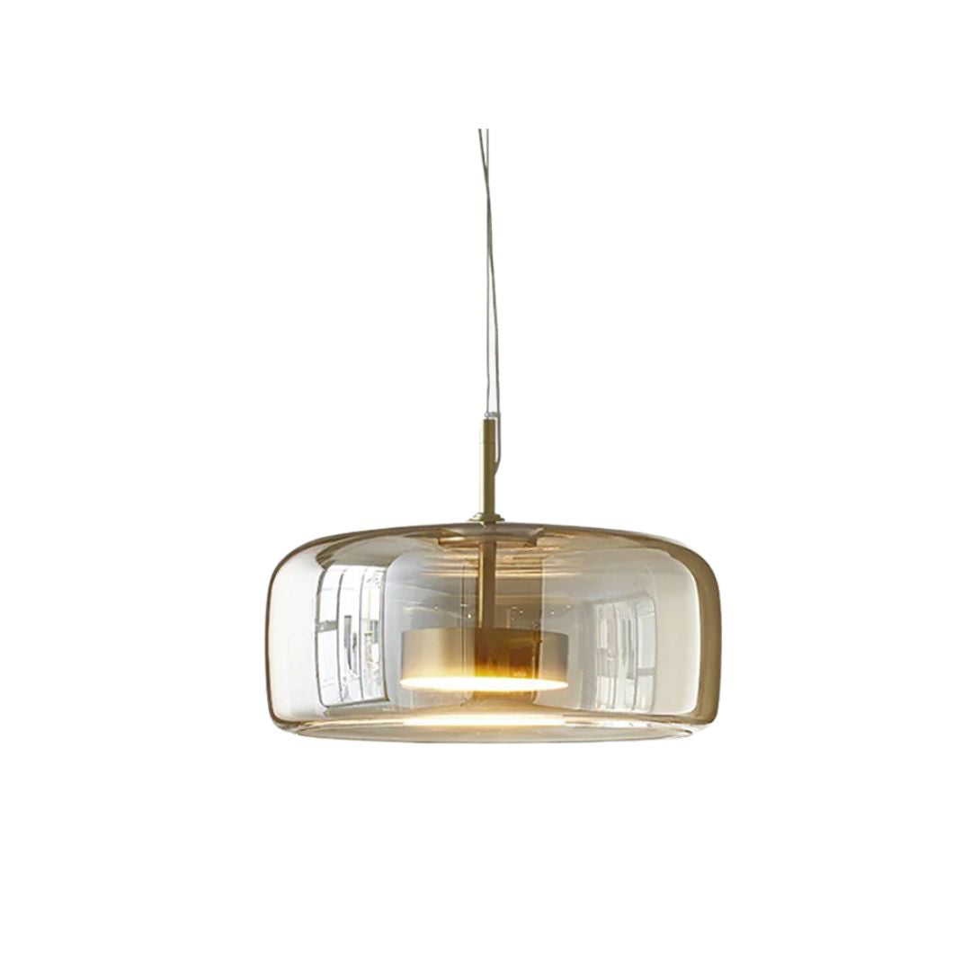 Modern glass pendant light with brass details by BROKLEN