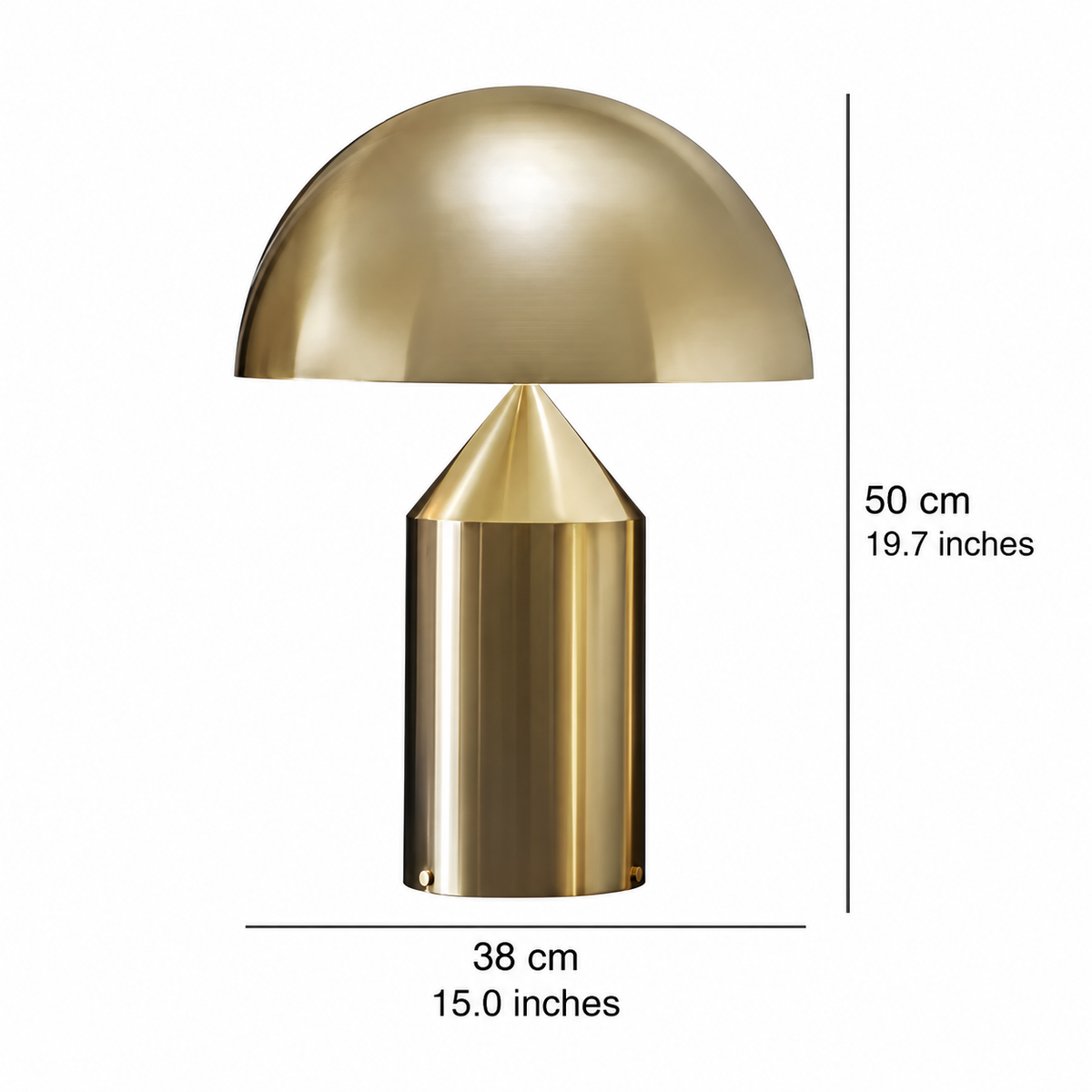 Nordic sculptural table lamp in gold and black by BROKLEN – view 13