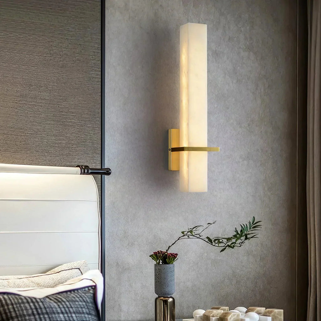 Modern rectangular alabaster LED wall light by BROKLEN – view 21