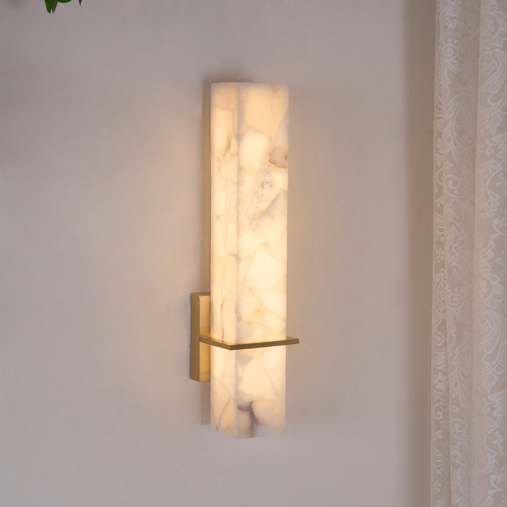 Modern rectangular alabaster LED wall light by BROKLEN – view 16