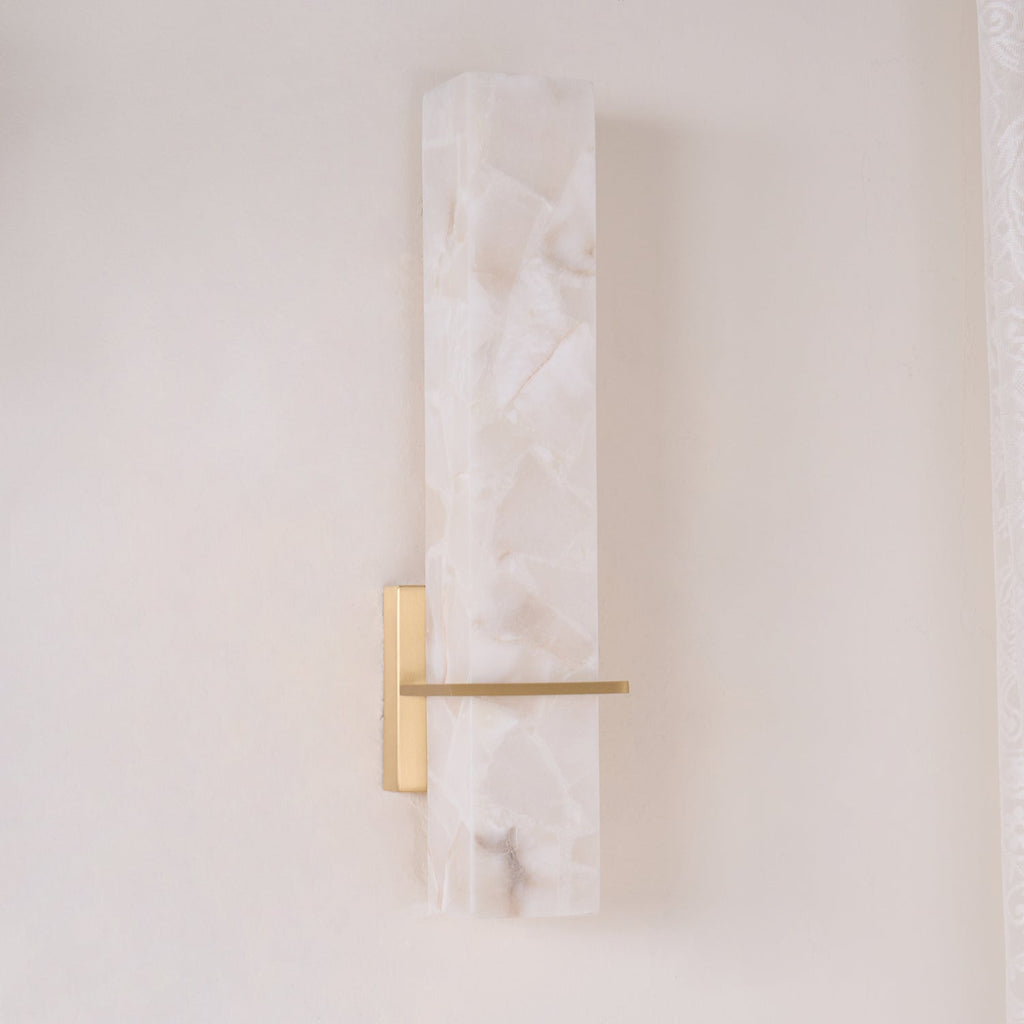 Modern rectangular alabaster LED wall light by BROKLEN – view 5