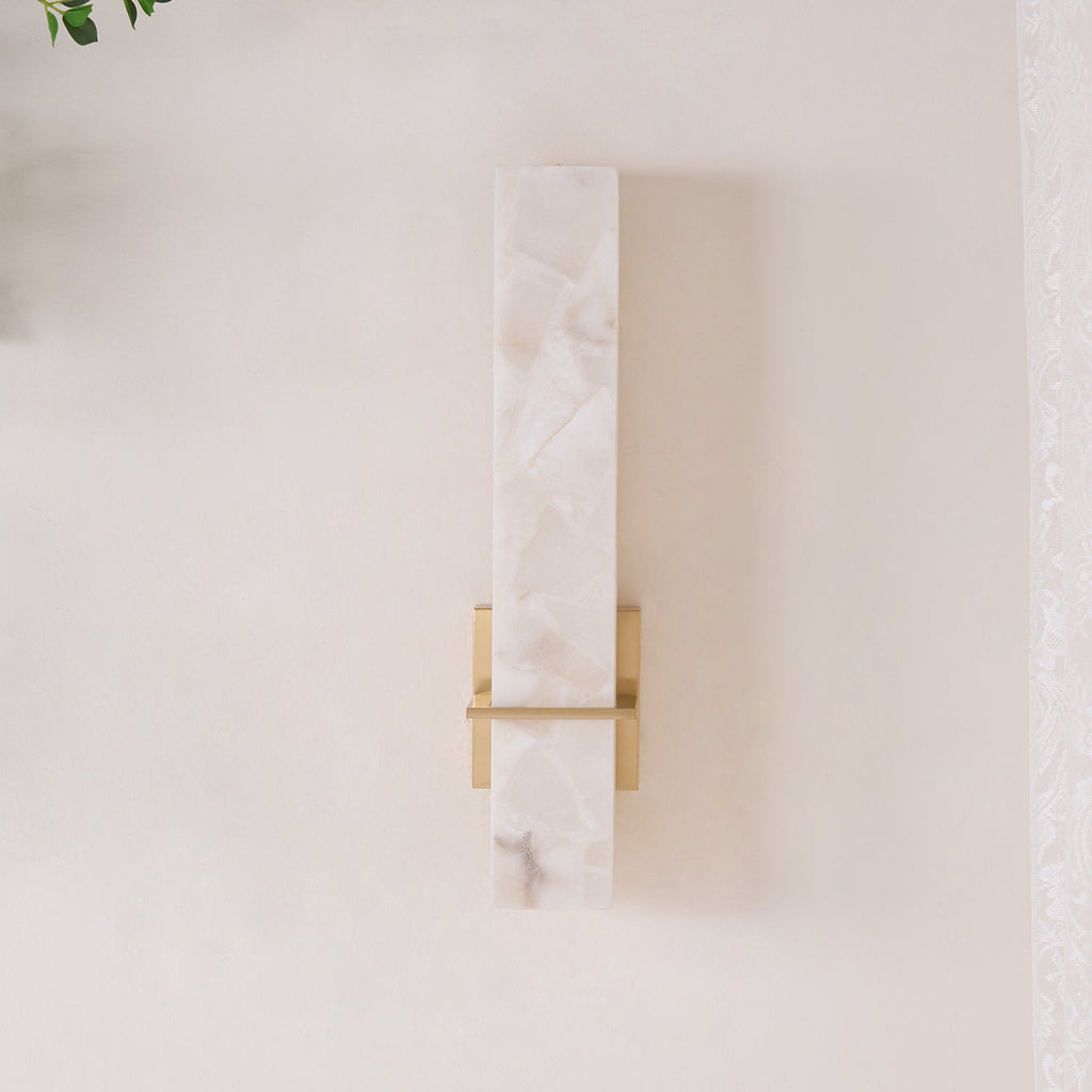 Modern rectangular alabaster LED wall light by BROKLEN – view 6