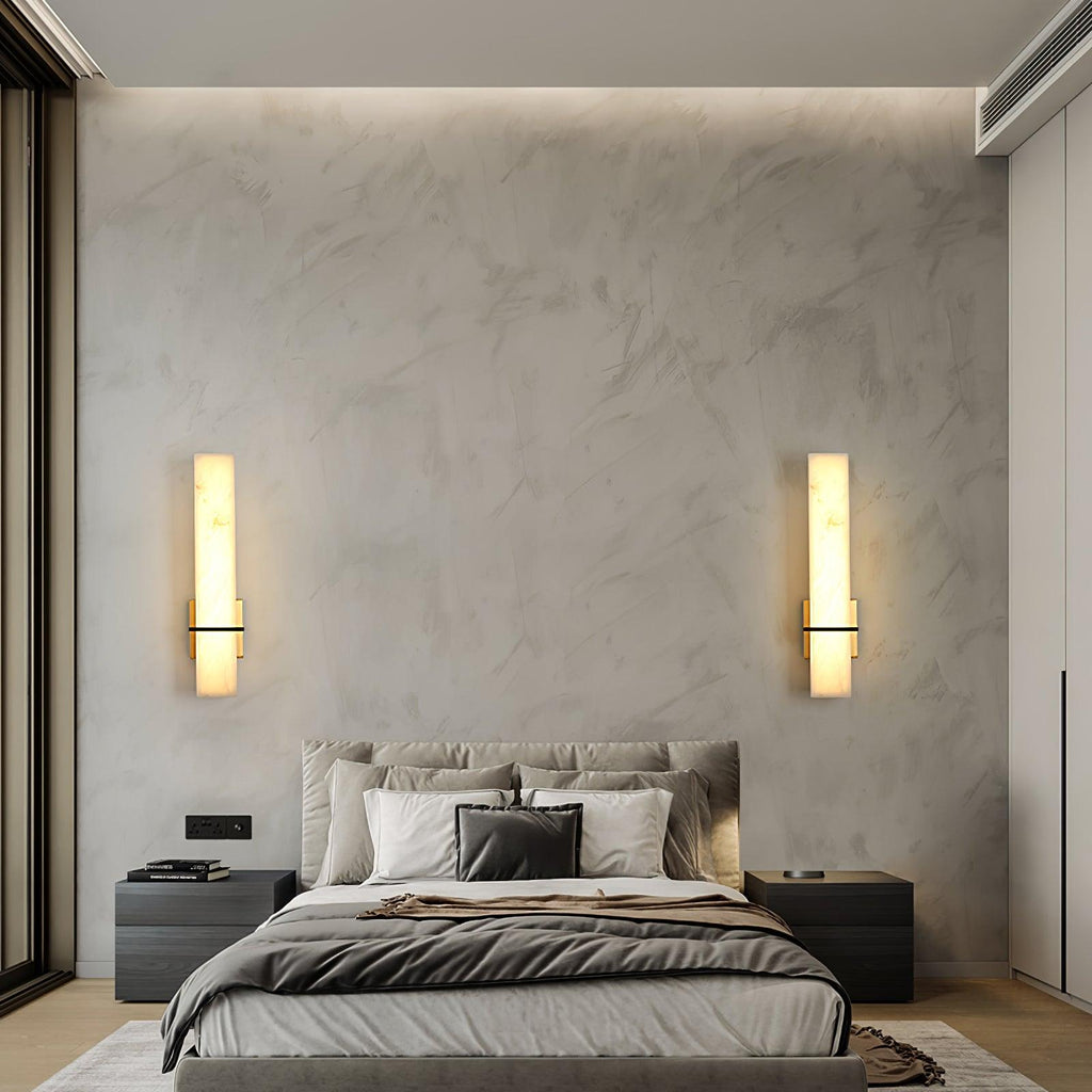 Modern rectangular alabaster LED wall light by BROKLEN – view 8