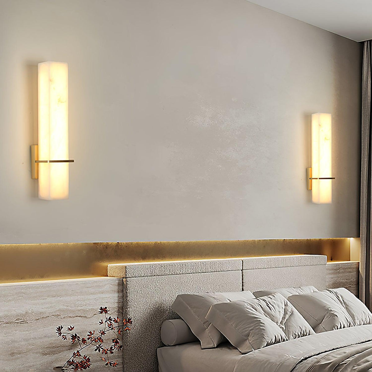 Modern rectangular alabaster LED wall light by BROKLEN – view 24