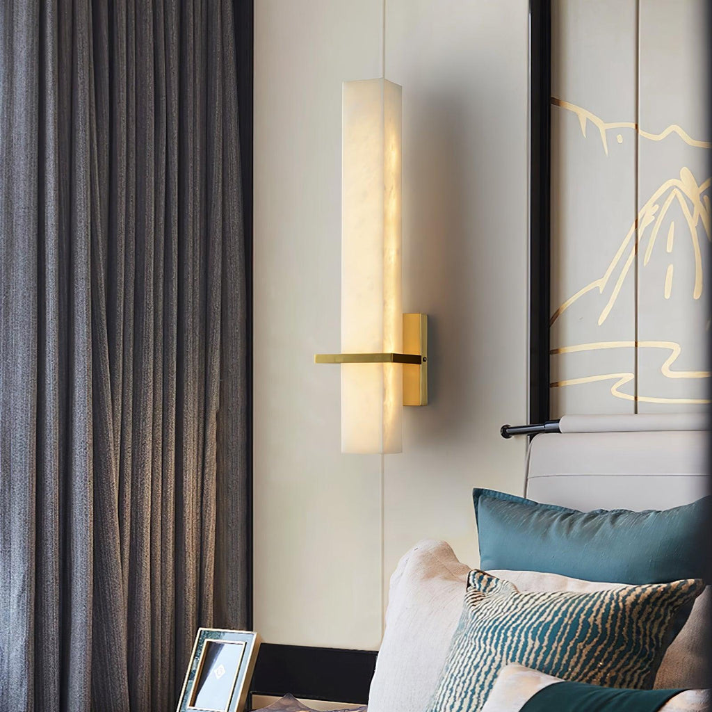 Modern rectangular alabaster LED wall light by BROKLEN – view 13