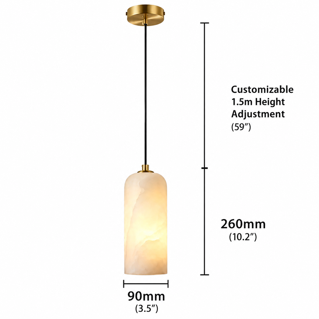 Alabaster pendant light – natural stone ceiling light by BROKLEN – view 17