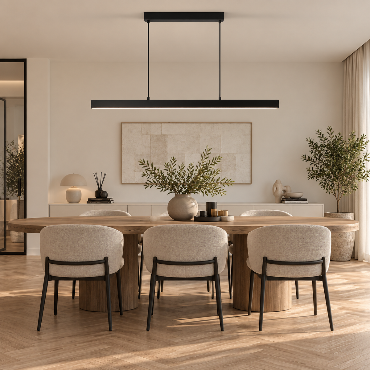Linear LED pendant light kitchen island lighting – view 2