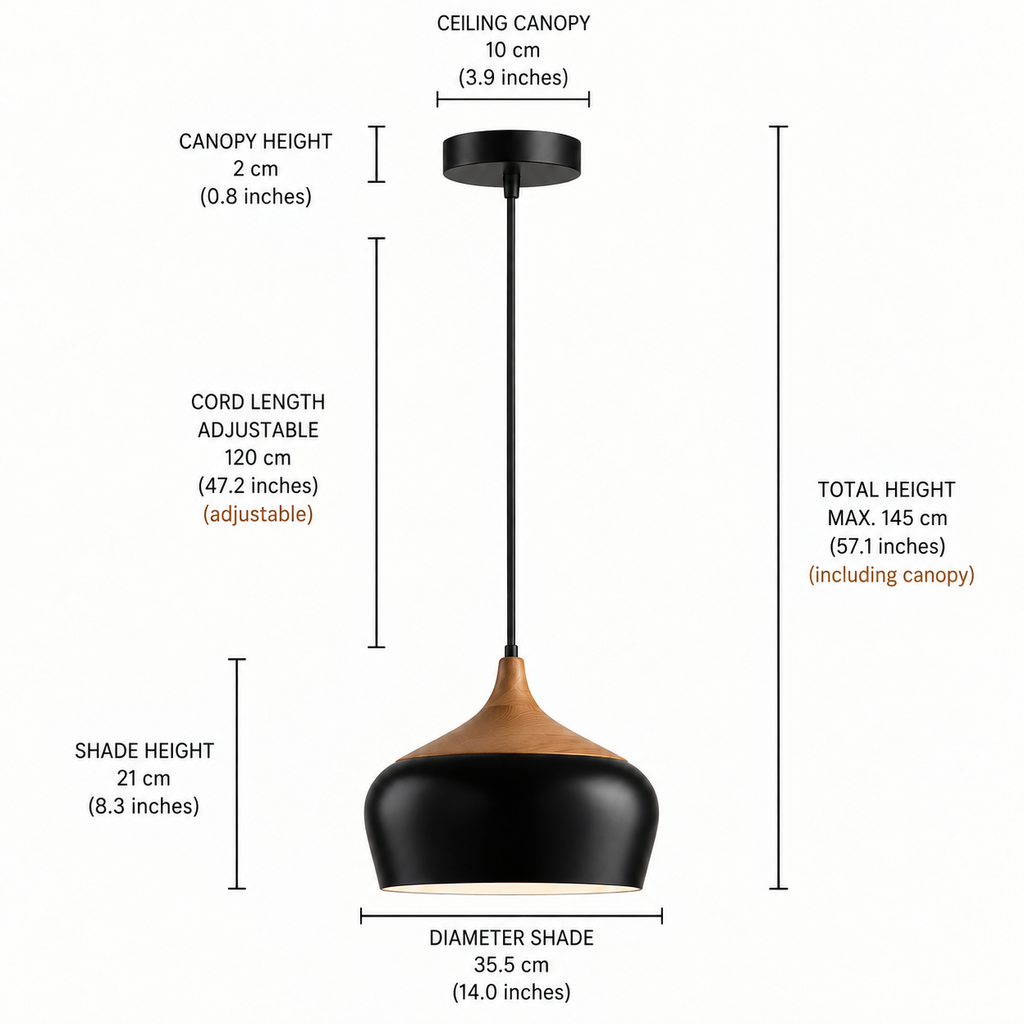 Scandinavian design pendant light in black and white by BROKLEN – view 13