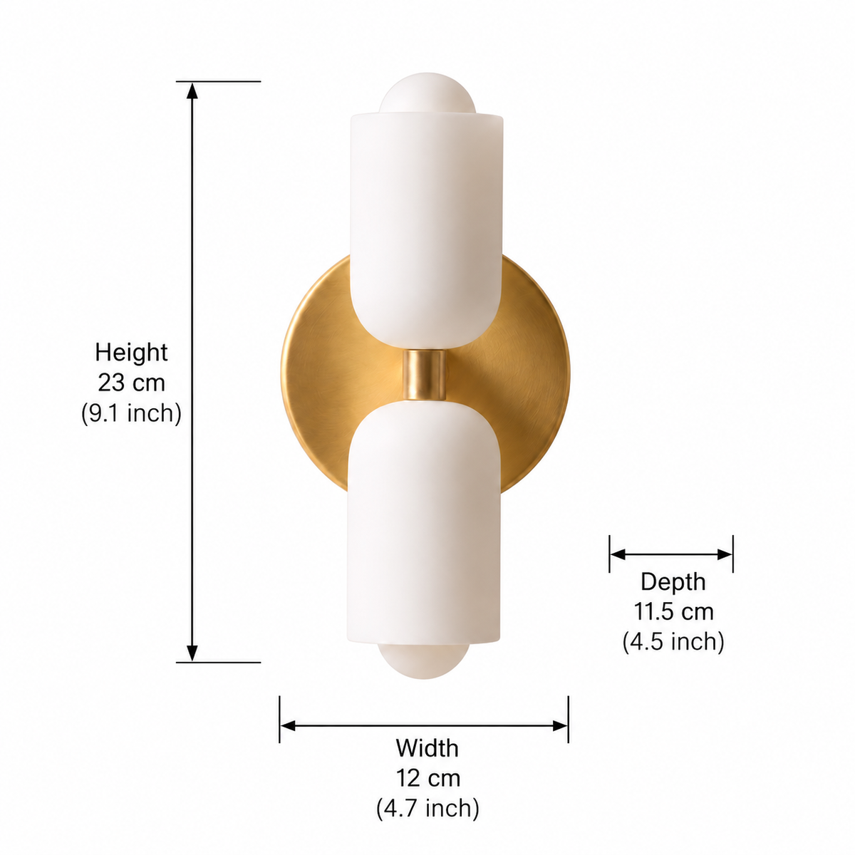 Minimalist wall light with acrylic diffuser and gold finish by BROKLEN – view 16
