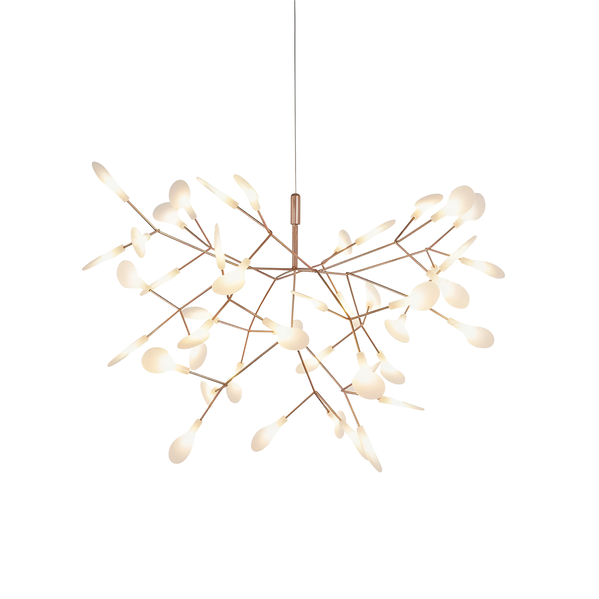 Modern rose gold firefly branch chandelier by BROKLEN – view 5