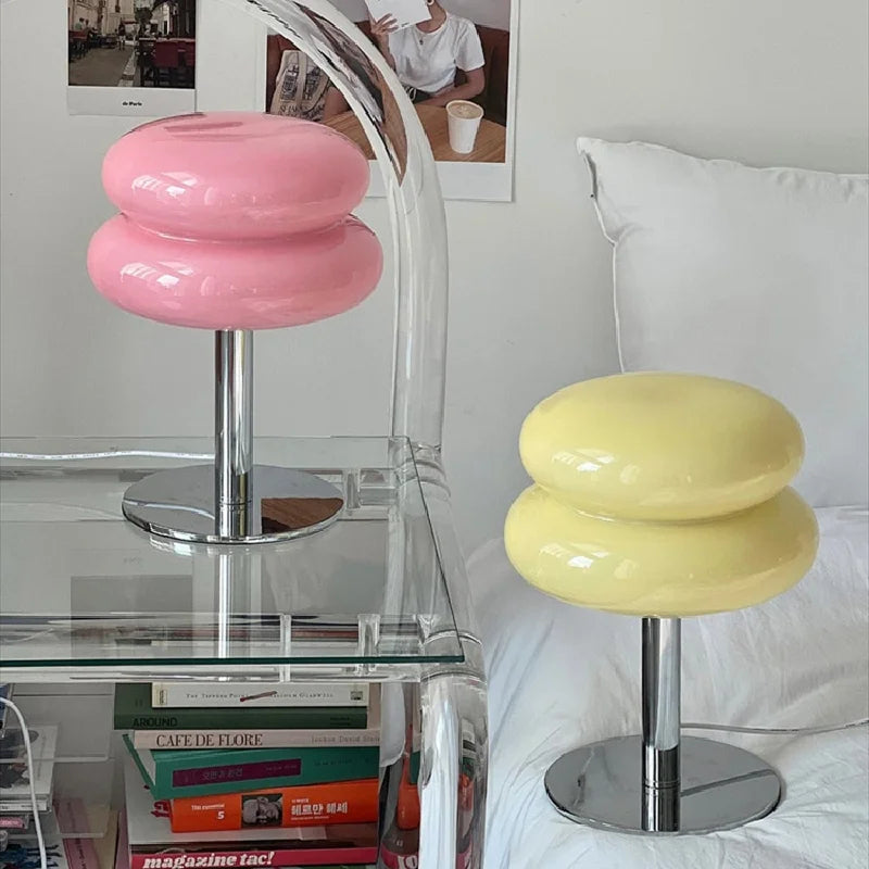 Modern stacked round shade desk lamp with chrome stand by BROKLEN