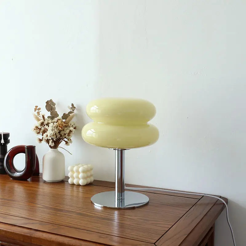 Modern stacked round shade desk lamp with chrome stand by BROKLEN – view 3
