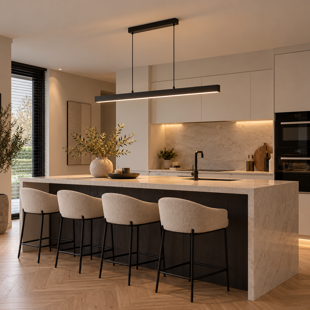 Linear LED pendant light kitchen island lighting – view 3