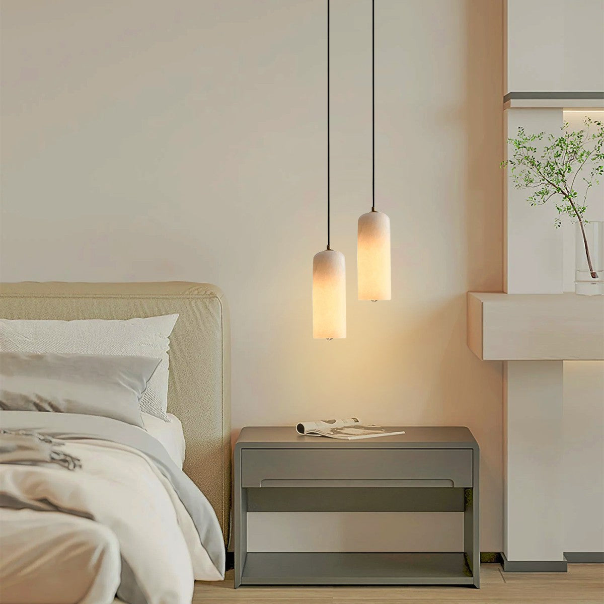 Alabaster pendant light – natural stone ceiling light by BROKLEN – view 10