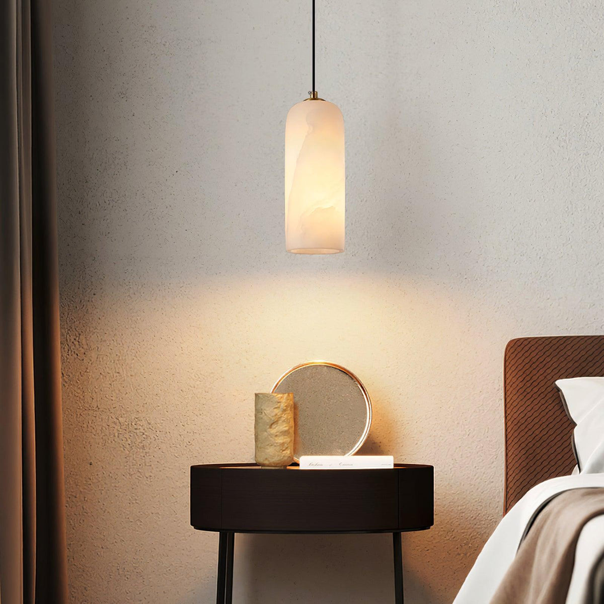 Alabaster pendant light – natural stone ceiling light by BROKLEN – view 3