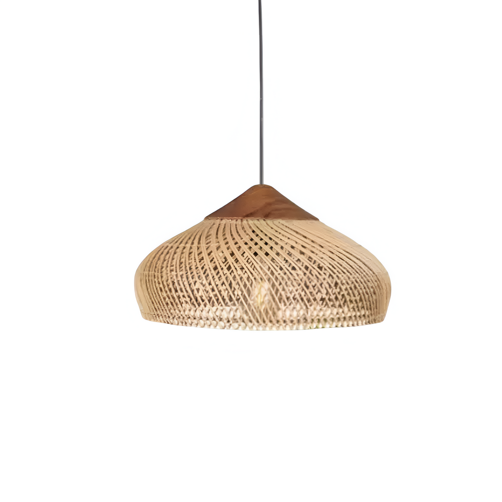 Retro bohemian black rattan pendant light by BROKLEN – view 4
